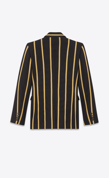 Double-breasted wool jacket with braiding